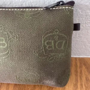 RARE VINTAGE Olive Green DOONEY & BOURKE Canvas Denim Pouch Coin Purse Make Up thumbnail 2