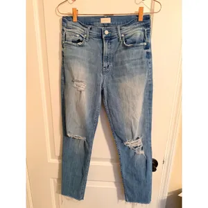 Mother The Sinner Fray Jeans Womens 25 Blue‎ Denim Good Distressed thumbnail 2