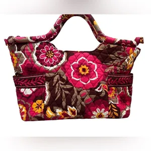 Vera Bradley 2009 Carnaby Floral The‎ Gabby Quilted Tote Handbag Pink Boho Chic thumbnail 2