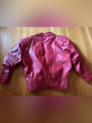 Wilson's Leather True Vintage 1980’s “Cherry Red” Jacket with Square Snaps, Size S thumbnail 7