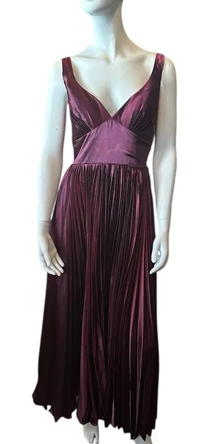 Wear Your Love Sleeveless Pleated Dress Burgundy Size 8 NWT thumbnail 1