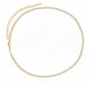 Revolve x Adina Eden Thin Tennis Choker in Gold thumbnail 1