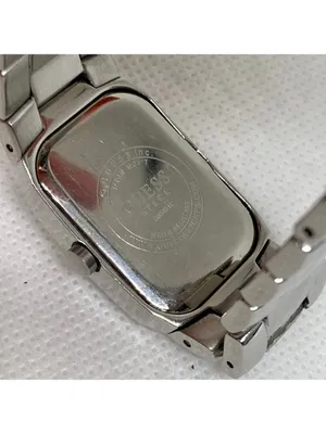 Vintage guess steel women watch silver tone 21mm quartz links 6.5” running thumbnail 7