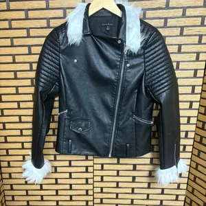 Love Tree Black Faux Leather‎ Jacket Size Medium thumbnail 1
