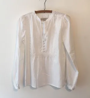 Loft Peasant Top Embroidered Bell Sleeve thumbnail 1