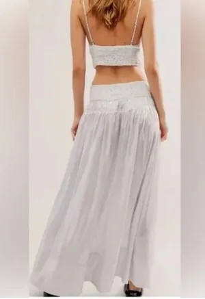 Free People Aster Set Silver Maxi Skirt & Bralette NWOT thumbnail 3
