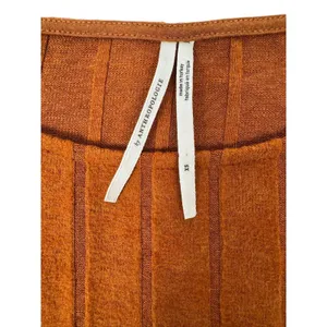 Anthropologie Ribbed Knit Tunic Sweater‎ Top XS Rust Orange Stretch Minimalist thumbnail 6