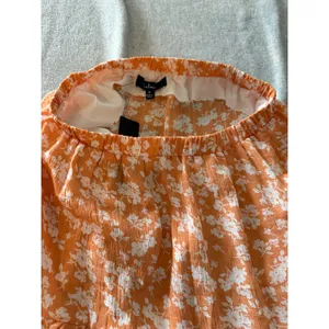 Lulus Orange Floral Tiered Maxi Skirt Womens Size Medium NWT Boho Elastic Waist thumbnail 6