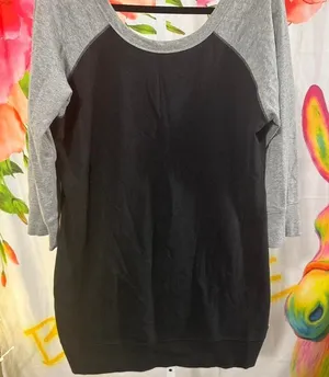 S354. Victoria's Secret black and grey sweatshirt dress Size XL thumbnail 1
