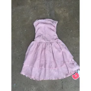 Cider Pink Strapless Mini Dress Smocked Tiered Ruffle Tube Dress Small NWT thumbnail 2