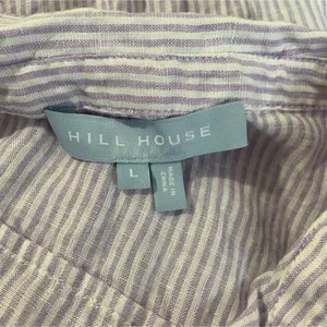 Hill House Size Large Linen The Laura Dress Lilac Stripe $165 thumbnail 11