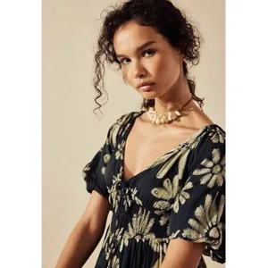Free People Bohemian Floral Flutter Sleeve Perfect Day Printed Mini Dress Medium thumbnail 5