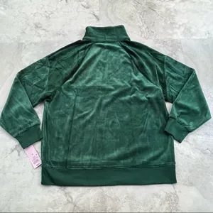 Wild Fable Green‎ Velour 1/2 Zip Sweatshirt Size Medium M thumbnail 2