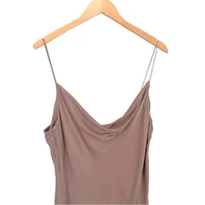 Zara Satin Mini Dress‎ in Taupe thumbnail 4