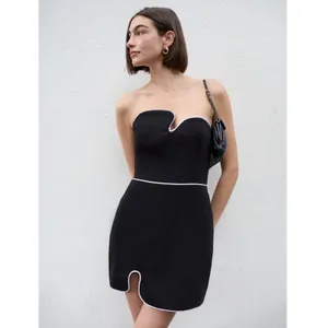 Amanda Uprichard Strapless Puzzle Mini Dress Black / White XL thumbnail 9