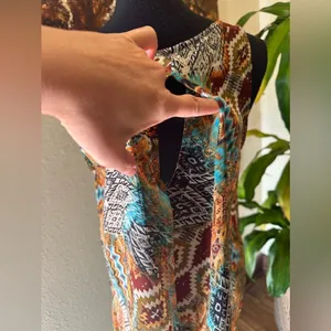 EUC Bobeau SOUTHWESTERN STYLE TANK TOP CHIFFON STYLE SZ M thumbnail 6