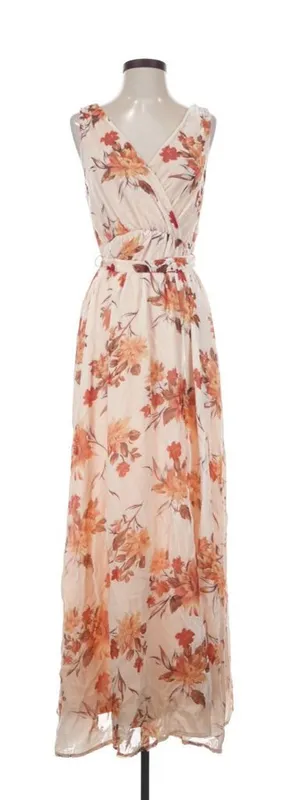 Baltic Born Cream Maxi Dress with Orange Floral Print thumbnail 1