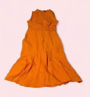 SHEIN Orange Sleeveless V-Neck Maxi Dress thumbnail 1