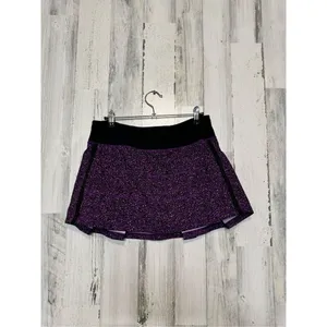Lululemon Purple Speckled Athletic Skort Size 6 Built-In Shorts Zipper Pocket thumbnail 5