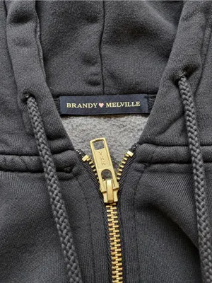 Brandy Melville Christy Navy Zip-Up Hoodie thumbnail 3