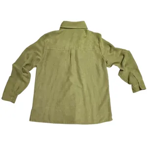 Notations Womens Olive Green Faux Suede Button Down Shirt MSDB0112 Large thumbnail 9