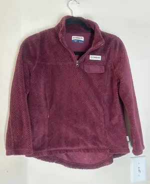 Magellan Outdoors Womens Classic Fit Large Fleece Quarter Zip Pullover Burgundy thumbnail 1