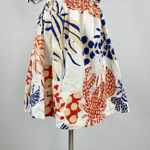NWOT Farm Rio Mixed Lobsters One-Shoulder Linen Blend Mini Dress Size S thumbnail 4
