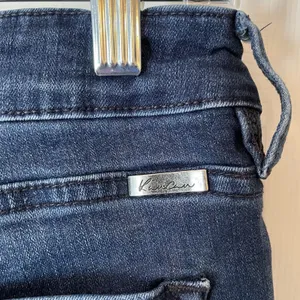 Kancan Women’s Jeans Sz 13 (30) Midrise‎ Flare Leg Dark Wash Raw Hem Western thumbnail 5