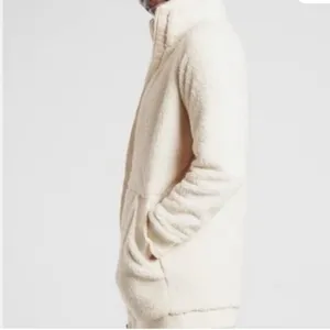 Athleta Tugga long sherpa jacket in a‎ natural/cream color Size L thumbnail 8
