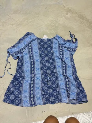 Ariat Blue Patterned Short Sleeve Top xl thumbnail 7