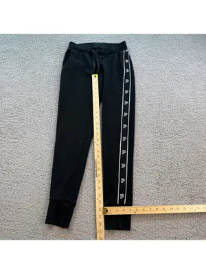 Victoria’s Secret PINK Black Logo Tape Side Stripe Fleece Jogger Sweatpants XS thumbnail 4