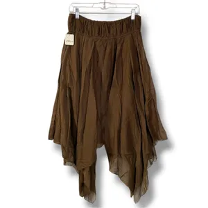 Free People FP One Bohemian Fairy Kaia Asymmetrical Midi Skirt Brown Large NWT thumbnail 7