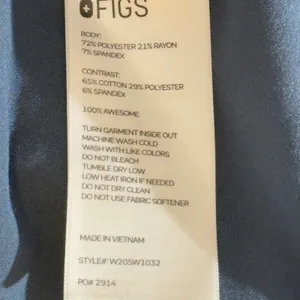 498 |‎ FIGS Technical Collection Blue Scub Top XS Medical Healthcare Uniform thumbnail 6