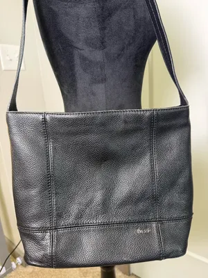 The Sak De Young Leather Hobo Bag Purse Pebbled‎ Black Shoulder Bag Neutral thumbnail 3