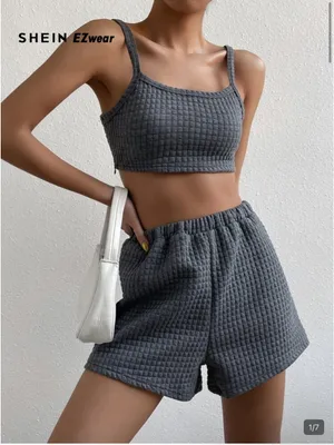 SheIn Grey shorts and tank top set thumbnail 1