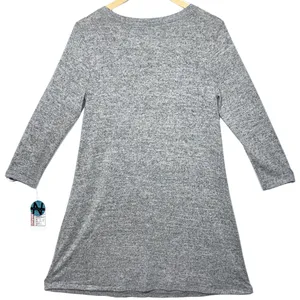 Abercrombie & Fitch Gray Scoop Neck Pockets Long Sleeve Mini Dress Womens Size M thumbnail 2