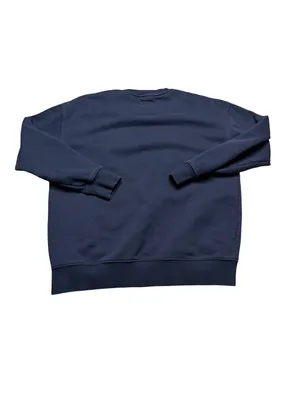 👕 ANINE BING Tyler Sport Sweatshirt Navy Terry Varsity Logo Pullover Medium 👕 thumbnail 7