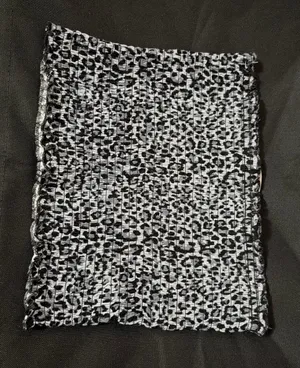 Zenana Outfitters Black & White Smocked Leopard Tube Top thumbnail 1