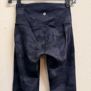 Lululemon Wunder Train HR Cropped Leggings Yoga Incognito Camo Grey‎ Size 4 thumbnail 4