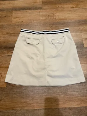 Tommy Hilfiger Golf Khaki A-Line Skort with Black-Striped Waistband Size 10 thumbnail 2
