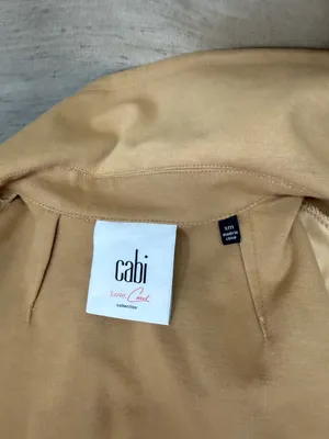 CABI Casablanca Trench Coat Ponte Knit Tan Sz small thumbnail 5