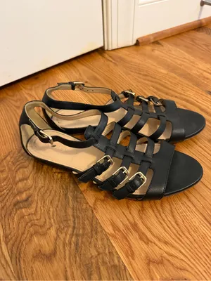 J.Crew Black Buckle Gladiator Sandals Made in Italy size 8 thumbnail 6