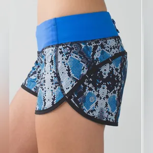 Lululemon Run Speed Short Mini Ziggy Snake Caspian Blue Size 2 Running Sporty thumbnail 2