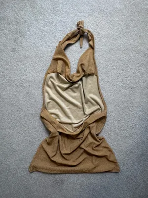 NWT Express gold halter mini dress  thumbnail 2