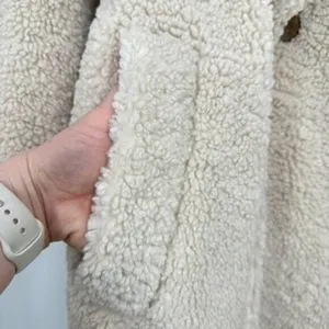 Bearpaw Women's Size 3X Teddy Beige Sherpa Longline Winter‎ Coat Cozy Boho City thumbnail 6