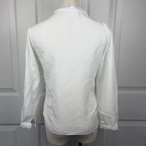 White floral crochet long sleeve blouse thumbnail 2