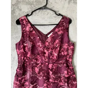 Garnet Hill 100% Silk Sheath Dress Floral Sleeveless V Neck Lined Size 8 Wedding thumbnail 2