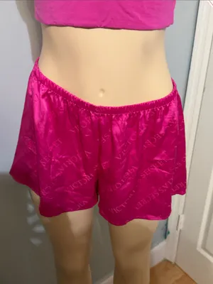 Victoria Secret Women's Fuchsia Bralette & Satin Sleep Shorts Set thumbnail 2