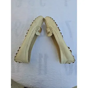 Tory Burch Kendrick Gold Pebbled Leather Moccasin Drivers Driving Loafers 5.5 M thumbnail 9