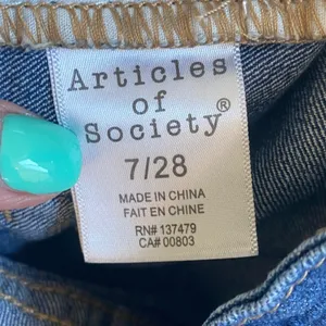 Articles of Society Indianola Distressed Flare Jeans Womens 7/28 Blue thumbnail 7
